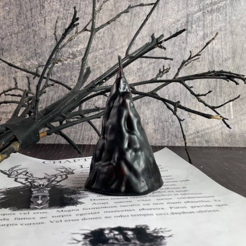 Восковая черная свеча - Вулкан (10 см)