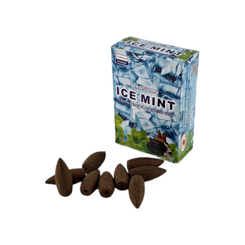 Арома-конусы с обратным потоком - Ice Mint Backflow Dhoop Cones, Darshan (Ледяная Мята)