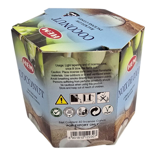 Арома-конусы - Coconut Dhoop Cones, HEM (Кокос)