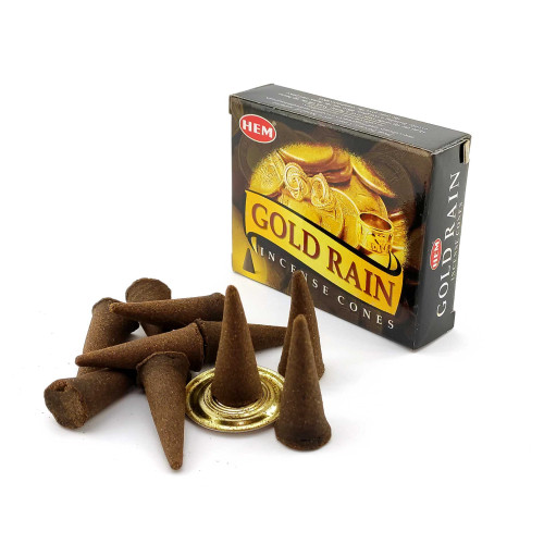 Арома-конусы - Gold Rain Dhoop Cones, HEM (Золотой Дождь)