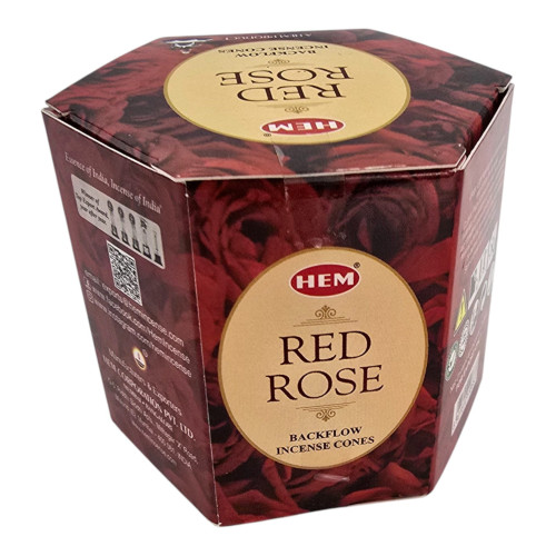 Арома-конусы с обратным потоком - Red Rose Backflow Dhoop Cones, HEM (Красная Роза)