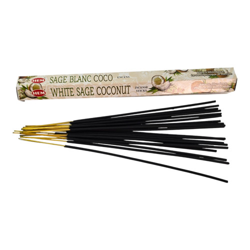 Угольные благовония - White Sage Coconut, HEM (Белый шалфей и кокос)