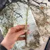 Блакитна воскова свічка з лавандою та базиліком 20 см
