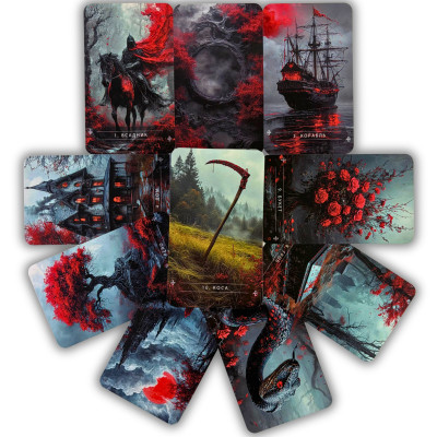 Карты Оракул - Ленорман Темна Вуаль, Lenormand Oracle Dark Veil (Русская версия)