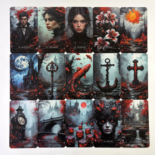 Карти Оракул - Ленорман Темна Вуаль, Lenormand Oracle Dark Veil (Російська версія) Карти Оракул - Ленорман Темна Вуаль, Lenormand Oracle Dark Veil (Російська версія)