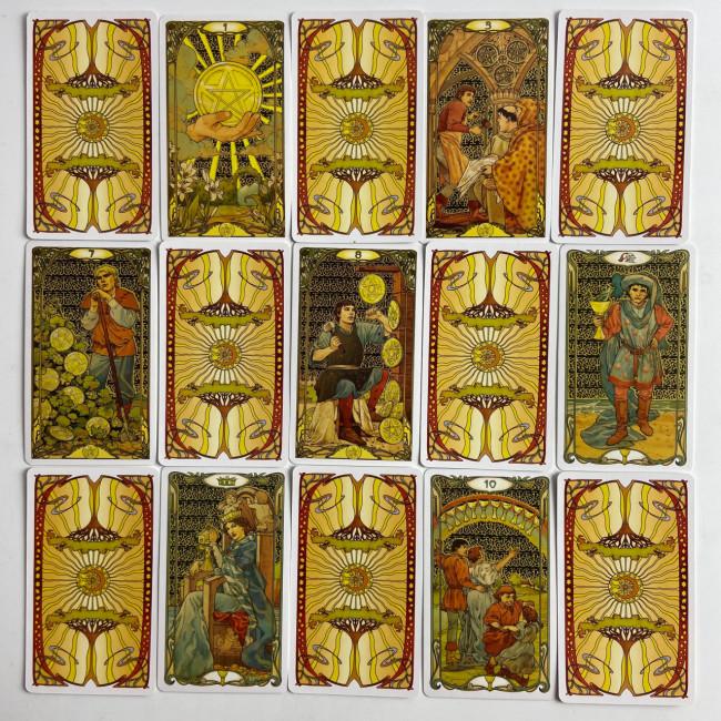 Карты Таро - Золотое таро Райдера Уэйта Ар Нуво, уменьшенная (Golden Art Nouveau Tarot)