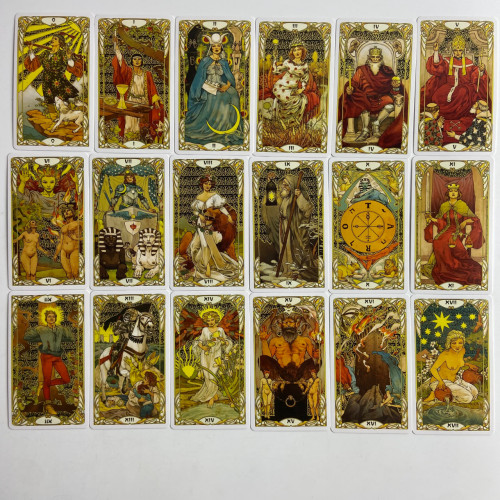 Карты Таро - Золотое таро Райдера Уэйта Ар Нуво, уменьшенная (Golden Art Nouveau Tarot) Карты Таро - Золотое таро Райдера Уэйта Ар Нуво, уменьшенная (Golden Art Nouveau Tarot)