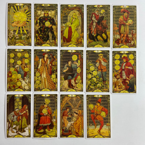 Карты Таро - Золотое таро Райдера Уэйта Ар Нуво, уменьшенная (Golden Art Nouveau Tarot) Карты Таро - Золотое таро Райдера Уэйта Ар Нуво, уменьшенная (Golden Art Nouveau Tarot)