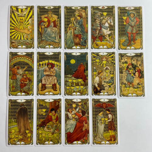 Карты Таро - Золотое таро Райдера Уэйта Ар Нуво, уменьшенная (Golden Art Nouveau Tarot) Карты Таро - Золотое таро Райдера Уэйта Ар Нуво, уменьшенная (Golden Art Nouveau Tarot)