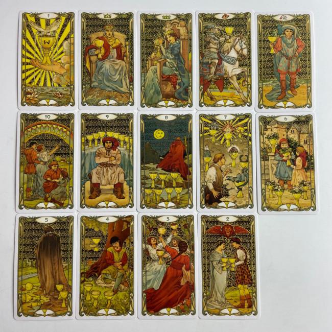 Карты Таро - Золотое таро Райдера Уэйта Ар Нуво, уменьшенная (Golden Art Nouveau Tarot)