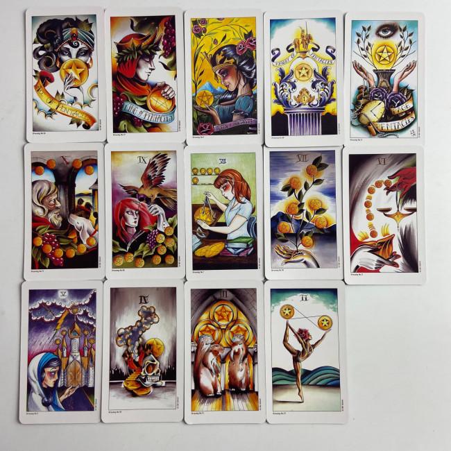 Карты Таро - Тату "Восемь монет", уменьшенная (Eight Coins Tattoo Tarot)