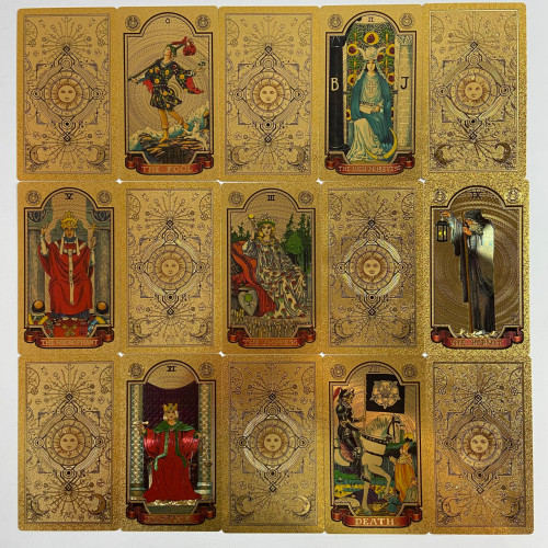 Карты Таро - Золотое пластиковое таро Райдера Уэйта (Gold Foil Tarot)