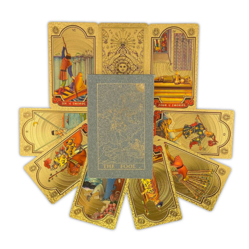 Карты Таро - Золотое пластиковое таро Райдера Уэйта (Gold Foil Tarot)