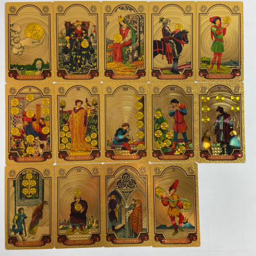 Карты Таро - Золотое пластиковое таро Райдера Уэйта (Gold Foil Tarot)