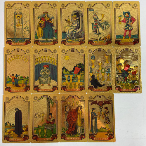Карты Таро - Золотое пластиковое таро Райдера Уэйта (Gold Foil Tarot)