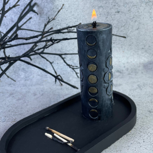 Восковая черная свеча - Фазы месяца Candles (12 см) Восковая черная свеча - Фазы месяца Candles (12 см)