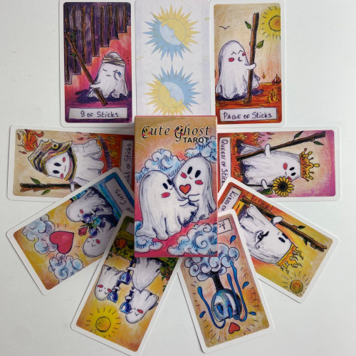 Карты Таро - Милого Призрака, уменьшенная (Cute Ghost Tarot)