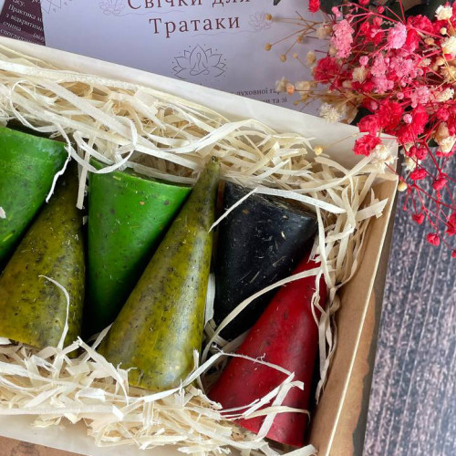 Набор свечей для тратаки и медитации с травами – 8 штук