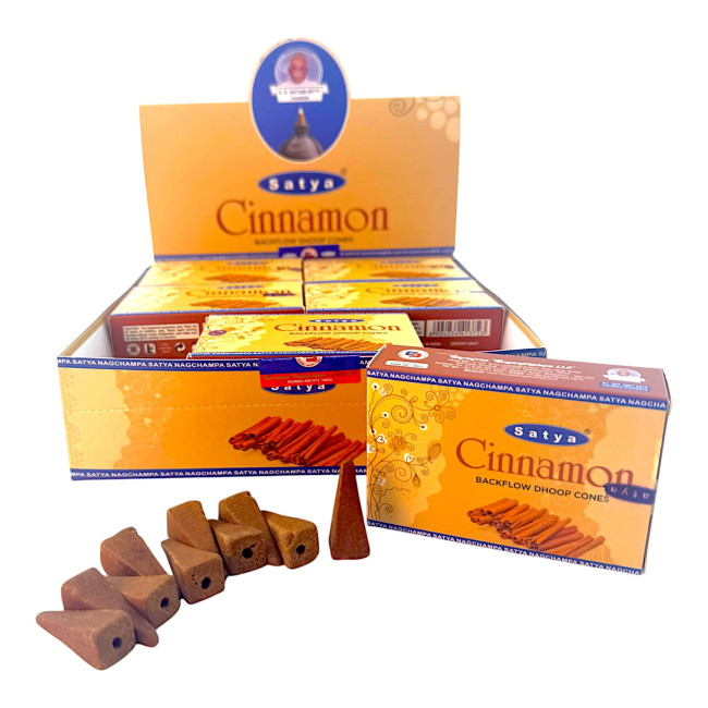 Арома-конуси зі зворотним потоком - Cinnamon Backflow Dhoop Cones, Satya (Кориця)