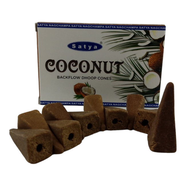 Арома-конуси зі зворотним потоком - Coconut Backflow Dhoop Cones, Satya (Кокос)