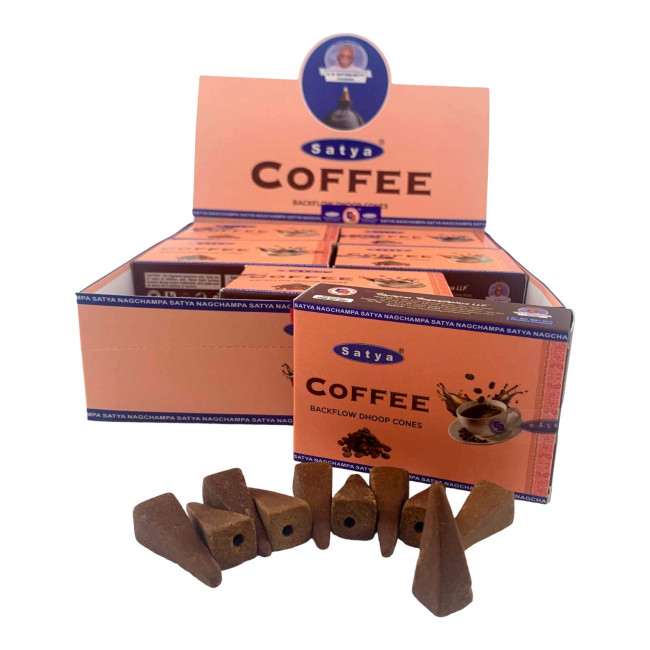 Арома-конуси зі зворотним потоком - Coffee Backflow Dhoop Cones, Satya (Кава)