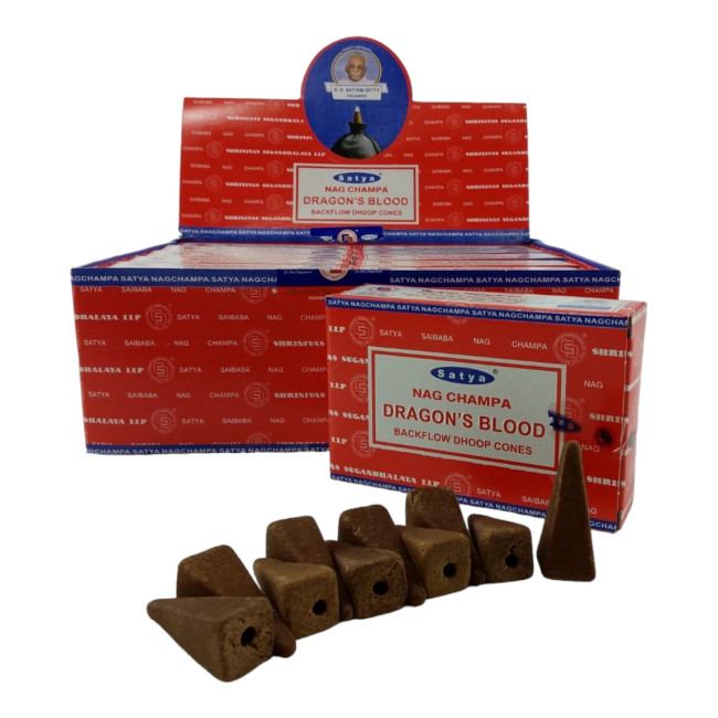 Арома-конуси зі зворотним потоком - Dragon's Blood, Nag champa Backflow Dhoop Cones, Satya (Кровь Дракона) Арома-конуси зі зворотним потоком - Dragon's Blood, Nag champa Backflow Dhoop Cones, Satya (Кровь Дракона)