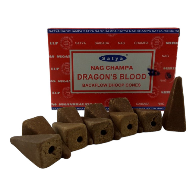 Арома-конуси зі зворотним потоком - Dragon's Blood, Nag champa Backflow Dhoop Cones, Satya (Кровь Дракона)