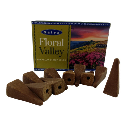 Арома-конусы с обратным потоком - Floral Valley Backflow Dhoop Cones, Satya (Цветочная Долина)
