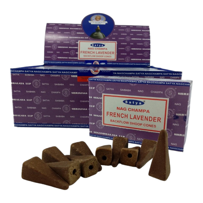 Арома-конуси зі зворотним потоком - French Lavender, Nag champa Backflow Dhoop Cones, Satya (Французька Лаванда)