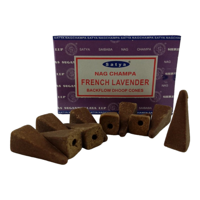 Арома-конуси зі зворотним потоком - French Lavender, Nag champa Backflow Dhoop Cones, Satya (Французька Лаванда)