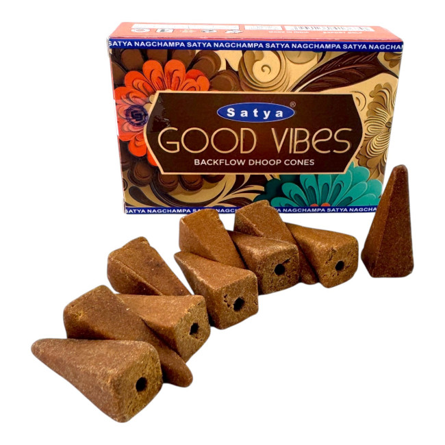 Арома-конуси зі зворотним потоком - Good Vibes Backflow Dhoop Cones, Satya (Позитивні Вібрації)