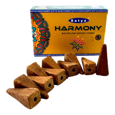 Арома-конусы с обратным потоком - Harmony Backflow Dhoop Cones, Satya (Гармония)