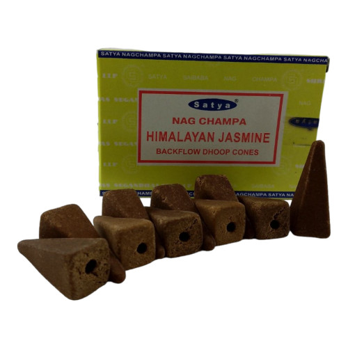 Арома-конусы с обратным потоком - Himalayan Jasmine, Nag champa Backflow Dhoop Cones, Satya (Гималайский Жасмин)