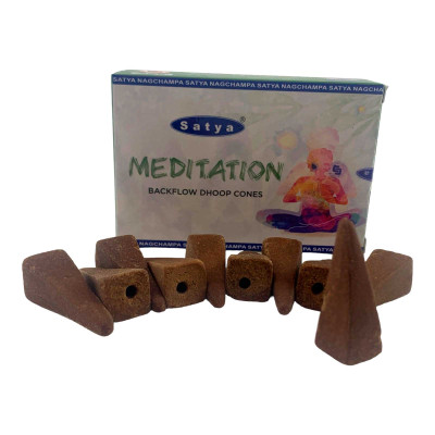 Арома-конусы с обратным потоком - Meditation Backflow Dhoop Cones, Satya (Медитация)