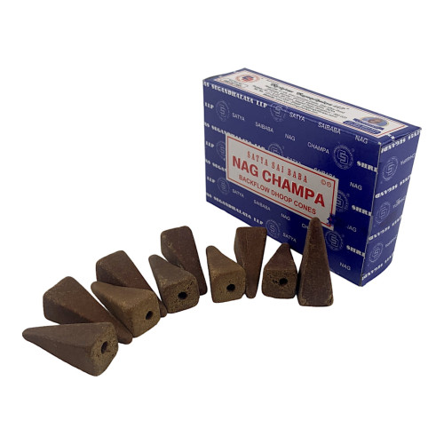 Арома-конусы с обратным потоком - Nag champa Backflow Dhoop Cones, Satya (Наг Чампа)