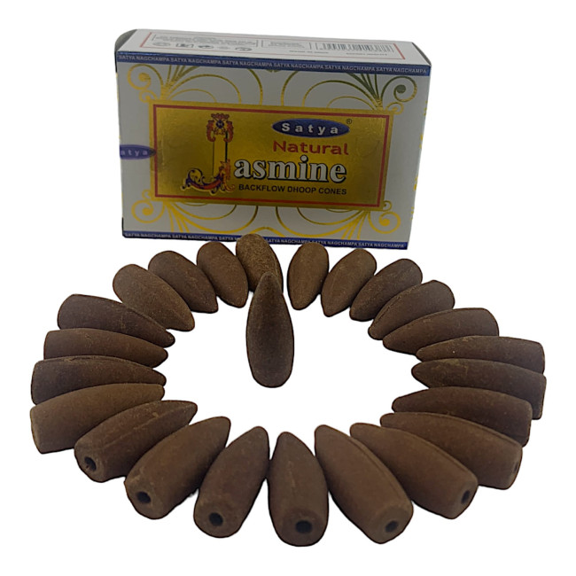 Арома-конуси зі зворотним потоком - Natural Jasmine Backflow Dhoop Cones, Satya (Натуральний Жасмин)