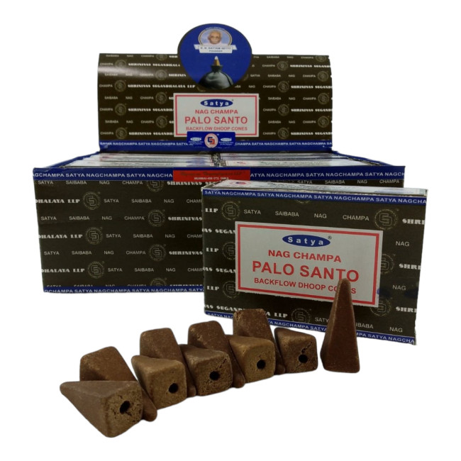 Арома-конуси зі зворотним потоком - Palo Santo, Nag champa Backflow Dhoop Cones, Satya (Священне Дерево)