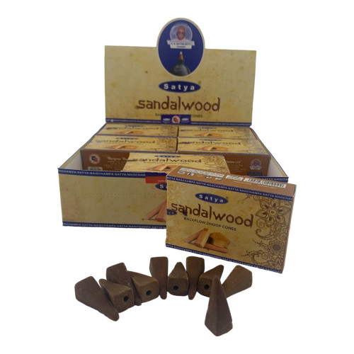 Арома-конусы с обратным потоком - Sandalwood Backflow Dhoop Cones, Satya (Сандаловое дерево) Арома-конусы с обратным потоком - Sandalwood Backflow Dhoop Cones, Satya (Сандаловое дерево)