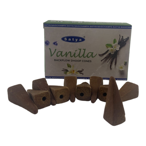 Арома-конусы с обратным потоком - Vanilla Backflow Dhoop Cones, Satya (Ваниль)