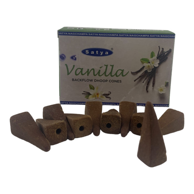 Арома-конуси зі зворотним потоком - Vanilla Backflow Dhoop Cones, Satya (Ваніль)