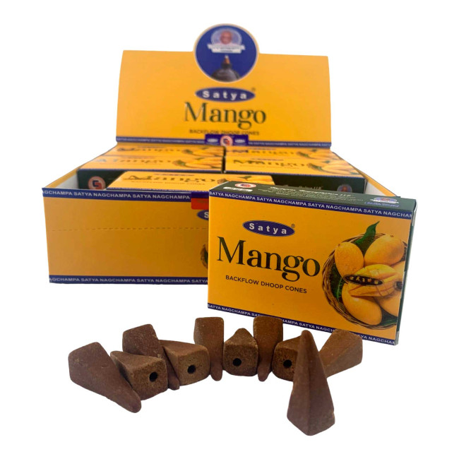 Арома-конуси зі зворотним потоком - Mango Backflow Dhoop Cones, Satya (Манго)