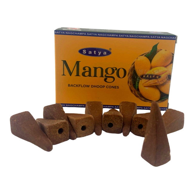 Арома-конуси зі зворотним потоком - Mango Backflow Dhoop Cones, Satya (Манго)