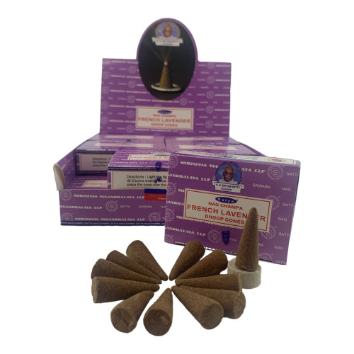Пыльцевые благовония арома-конусы - French Lavender, Nag champa Dhoop Cones, Масала Satya (Французская Лаванда)