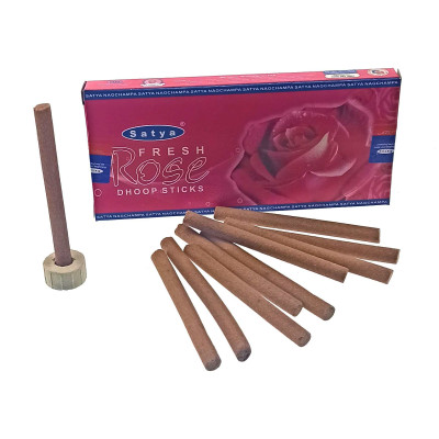 Безосновные благовония - Fresh Rose, Dhoop Sticks, Satya (Свежая Роза)