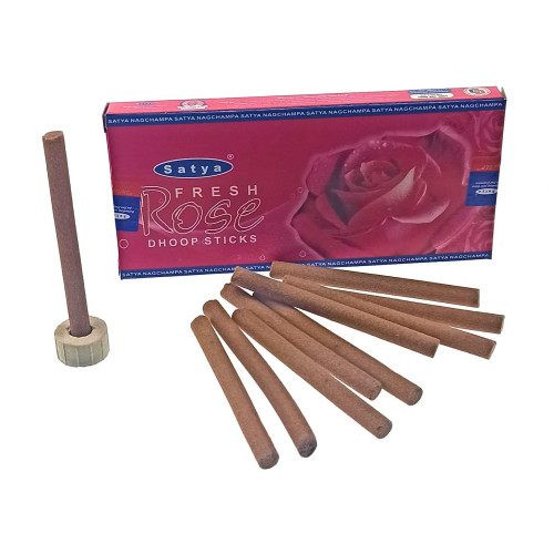 Безосновные благовония - Fresh Rose, Dhoop Sticks, Satya (Свежая Роза)