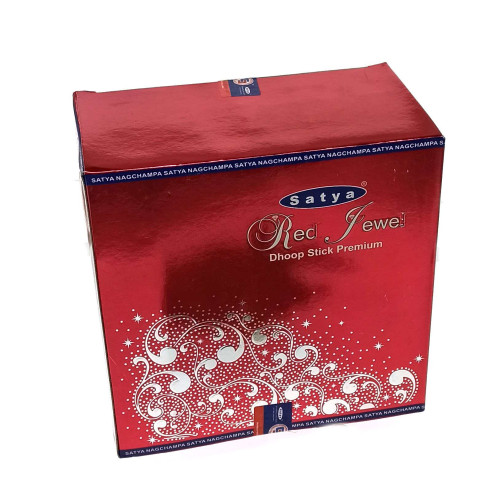 Безосновные благовония - Red Jewel, Premium Dhoop Sticks, Satya (Красный Драгоценный Камень)