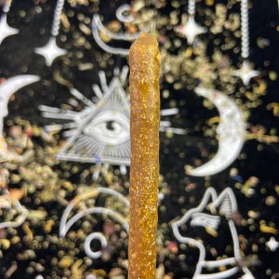 Желтая маканая восковая свеча с кориандром, 27 см