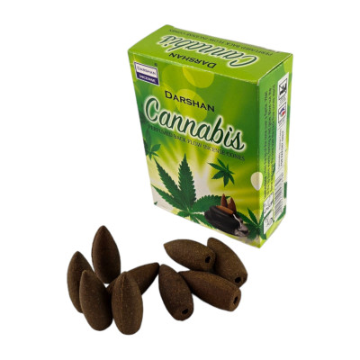 Арома-конусы с обратным потоком - Cannabis Backflow Dhoop Cones, Darshan (Конопля)