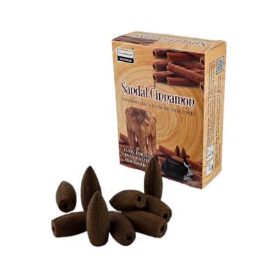 Арома-конусы с обратным потоком - Sandal Cinnamon Backflow Dhoop Cones, Darshan (Корица и сандал)