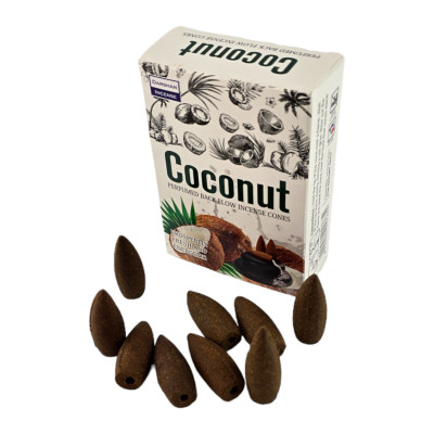 Арома-конусы с обратным потоком - Coconut Backflow Dhoop Cones, Darshan (Кокос)